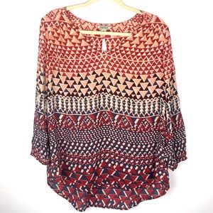 {lucky brand} boho Aztec top